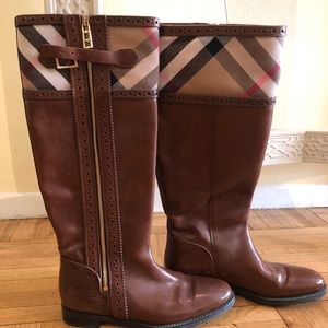Burberry brown leather riding boots